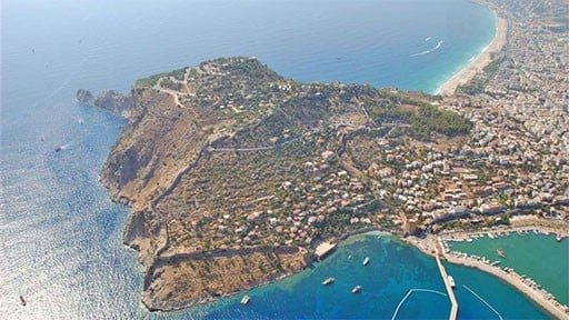 Aerial View of Alanya Castle