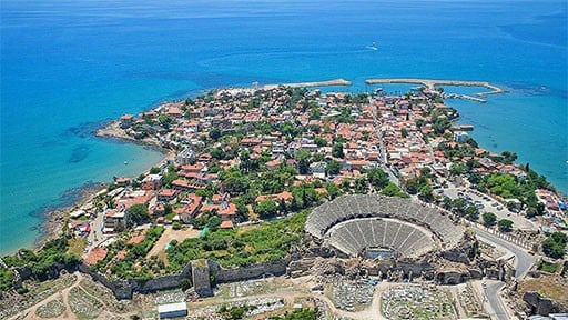 Side Town and the ancient Roman Theater