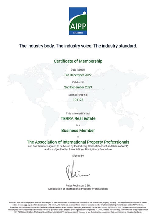 Membership Certificate of the AIPP