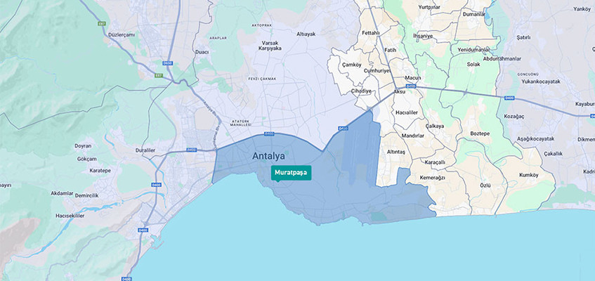 Map of Antalya City Center, Muratpaşa