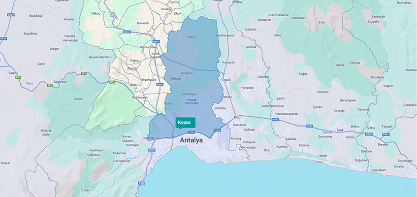 Map view of Kepez, Antalya