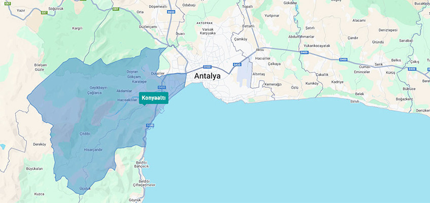 Map view of Konyaaltı, Antalya