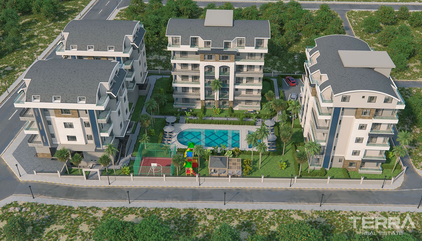 New Apartments for Sale in Alanya Oba Close to City Center