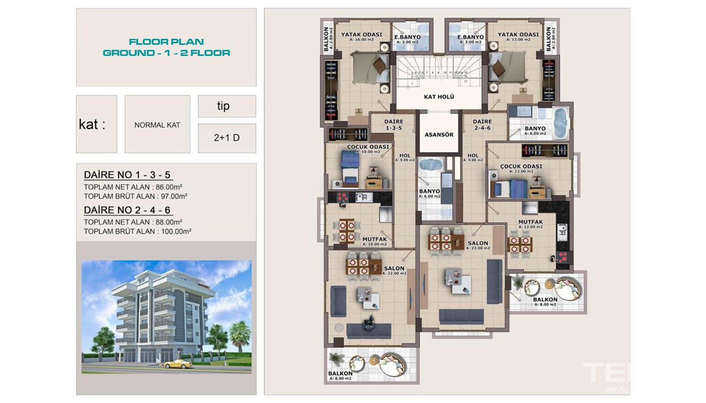 New Apartments in Alanya City Center at Affordable Prices - 23883