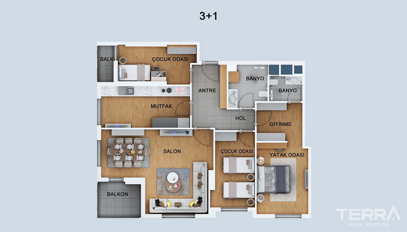 High Class Apartments Close to Social Amenities in Kepez Antalya - 23948