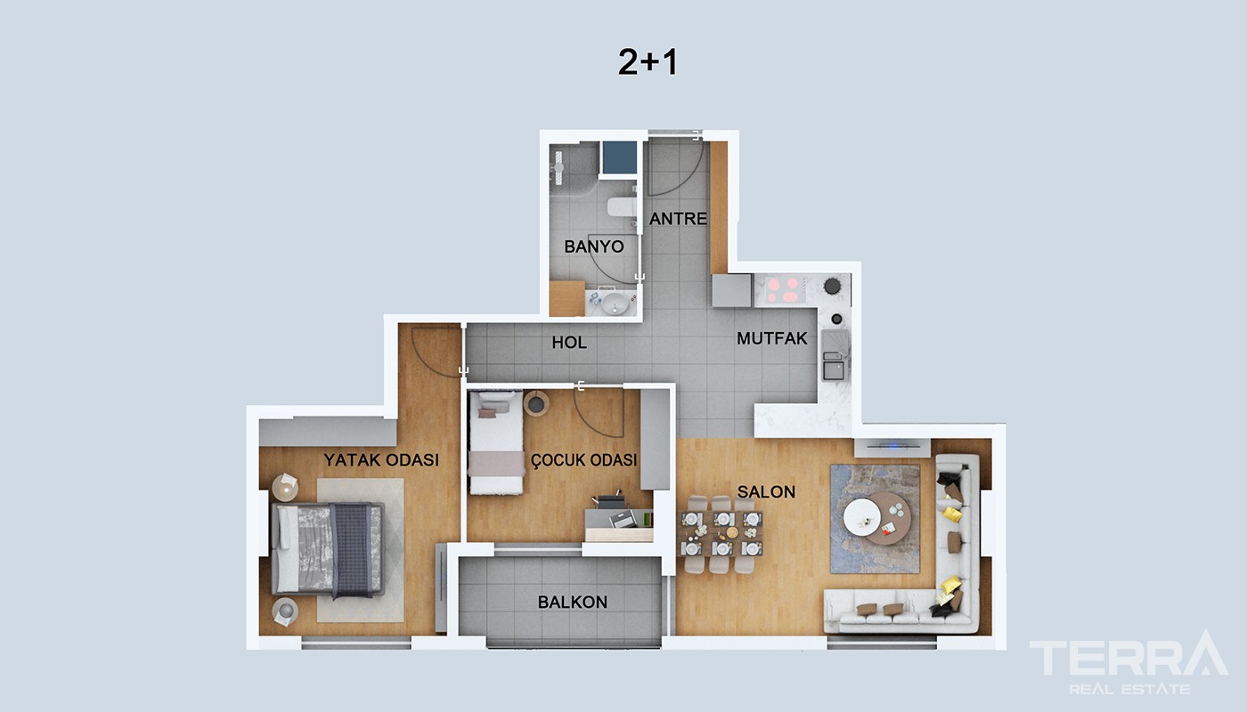 High Class Apartments Close to Social Amenities in Kepez Antalya - 23952