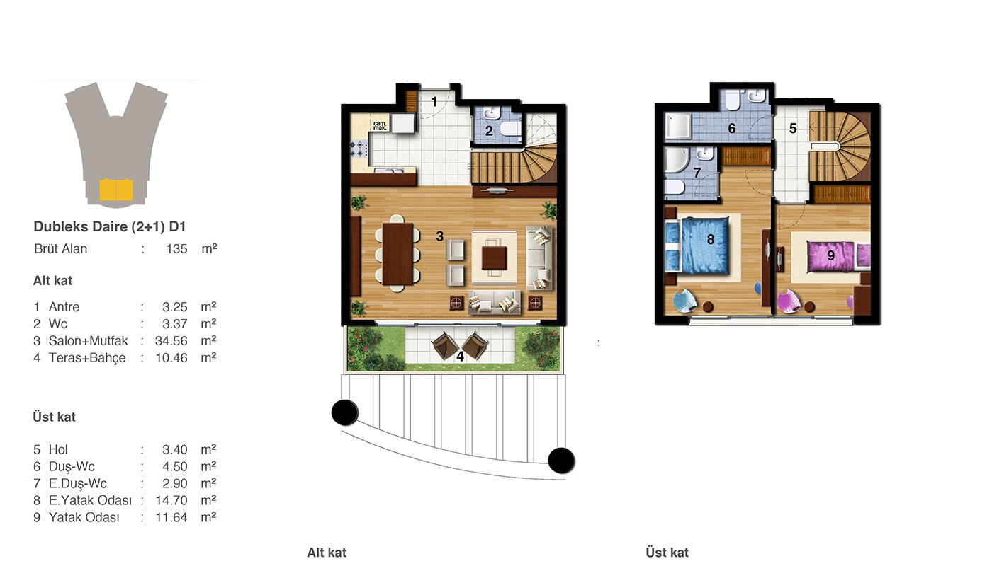 Sea and Islands View Istanbul Apartments in Nuvo Dragos in Maltepe - 24091
