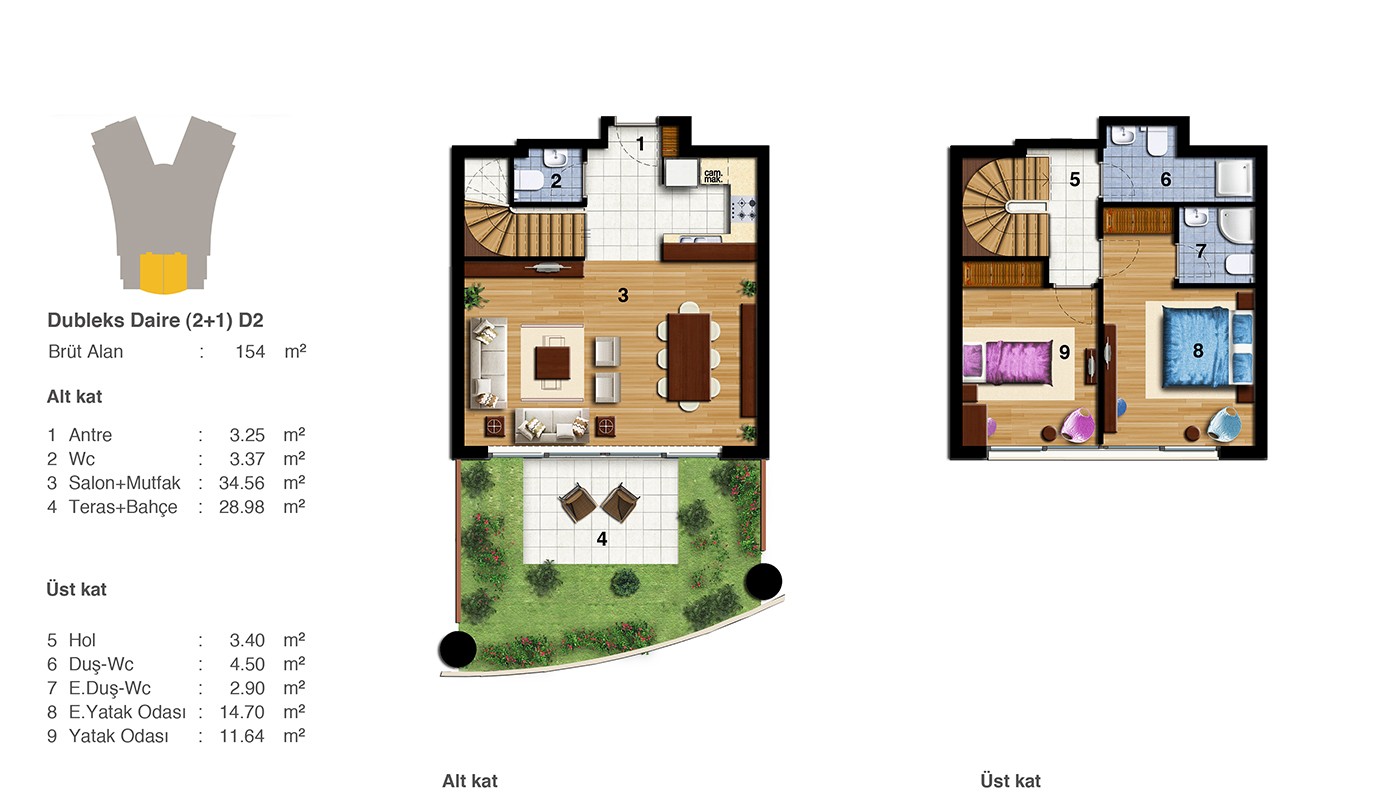 Sea and Islands View Istanbul Apartments in Nuvo Dragos in Maltepe - 24092