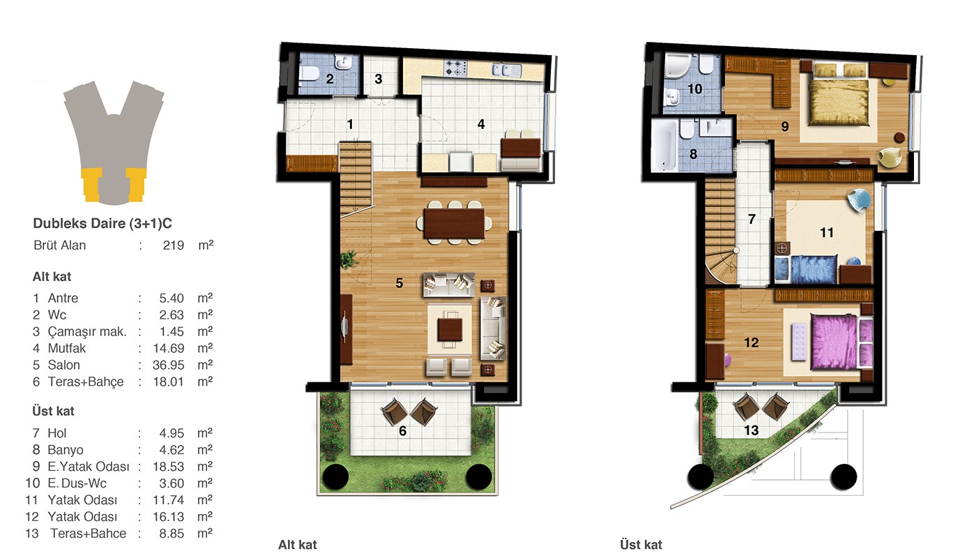 Sea and Islands View Istanbul Apartments in Nuvo Dragos in Maltepe - 24094