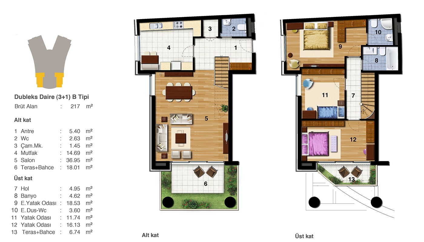 Sea and Islands View Istanbul Apartments in Nuvo Dragos in Maltepe - 24095