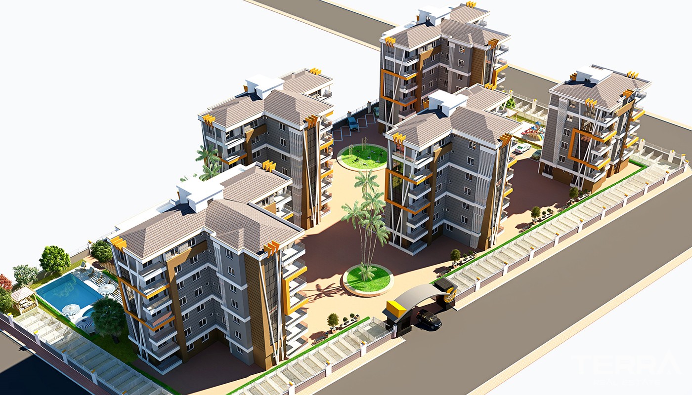 Budget Apartments with Private Hobby Garden in Antalya Kepez - 24289