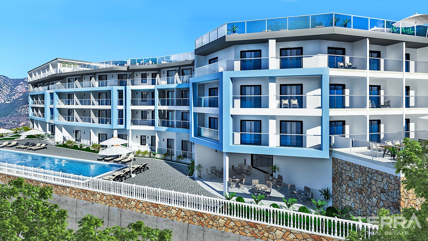 Panoramic Sea View Apartments with Rooftop Terrace in Alanya Kargıcak - 24934
