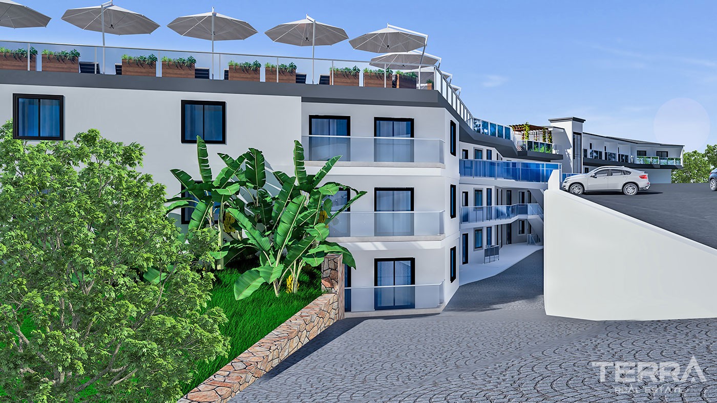 Panoramic Sea View Apartments with Rooftop Terrace in Alanya Kargıcak - 24938