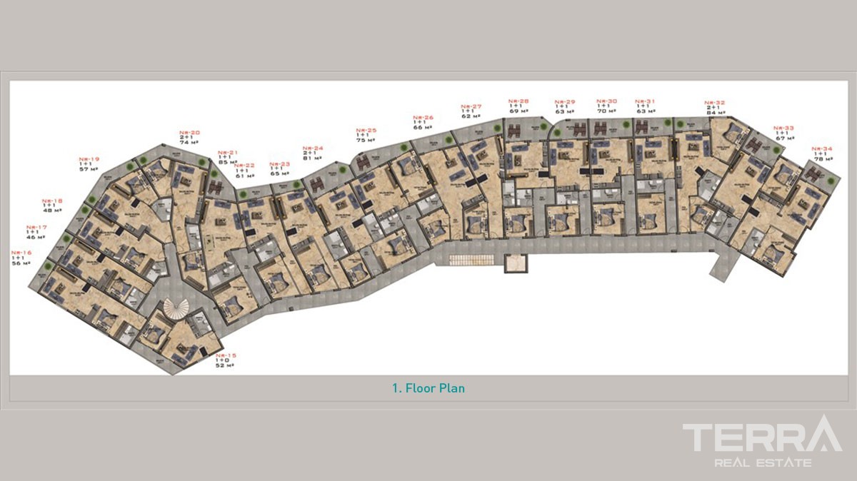 Panoramic Sea View Apartments with Rooftop Terrace in Alanya Kargıcak - 24976