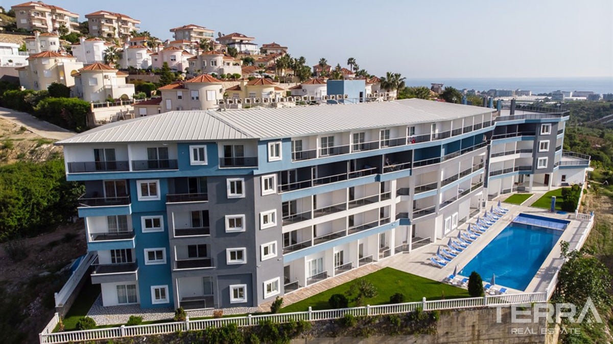 Lägenheter med havsutsikt och fantasktisk takterrass i Alanya Kargıcak
