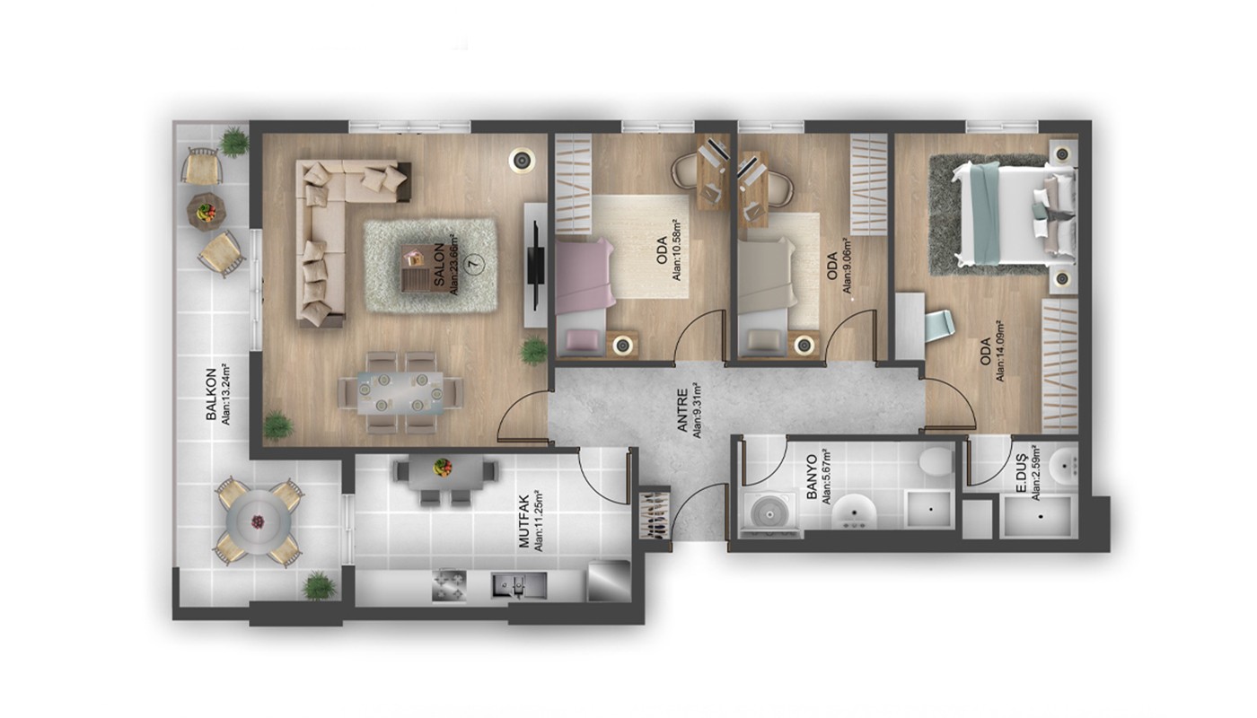 Hotel-concept Apartments for Sale Located in Istanbul Bahçeşehir - 24907