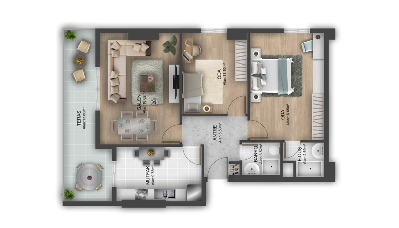 Hotel-concept Apartments for Sale Located in Istanbul Bahçeşehir - 24911