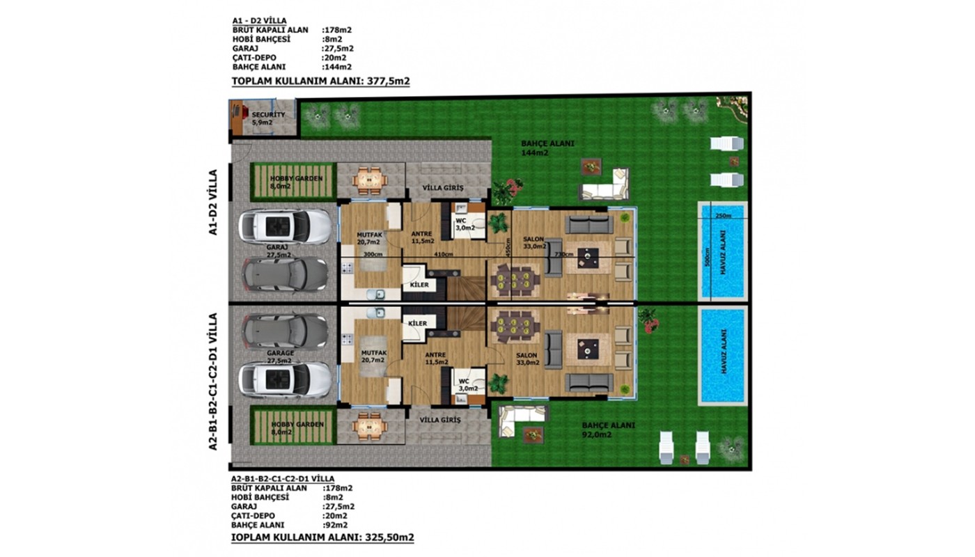 Nye villaer med privat pool til salg i Kundu, Antalya, Tyrkiet - 25334
