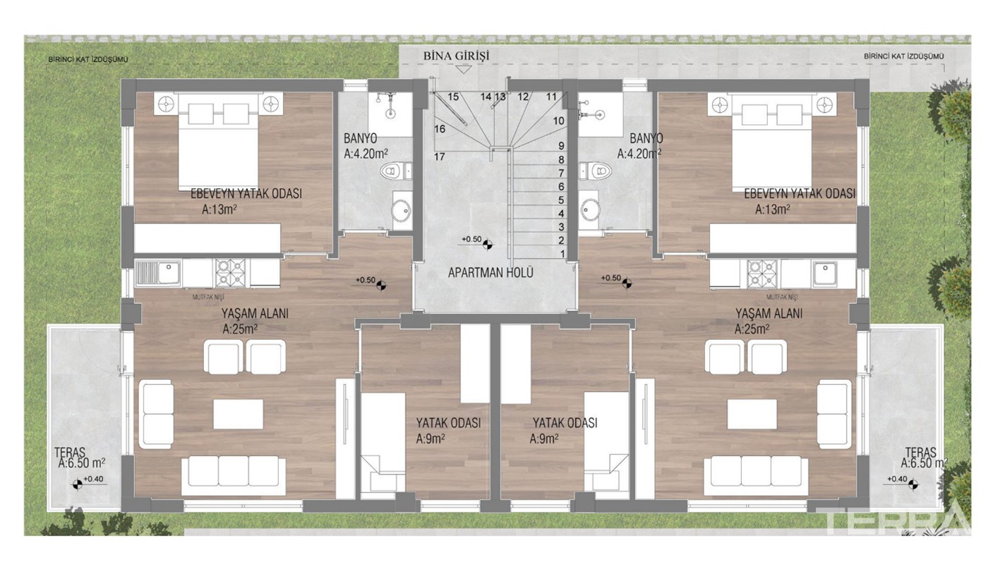 Modern Apartments in Lara Antalya Near Düden Waterfall Park - 25731