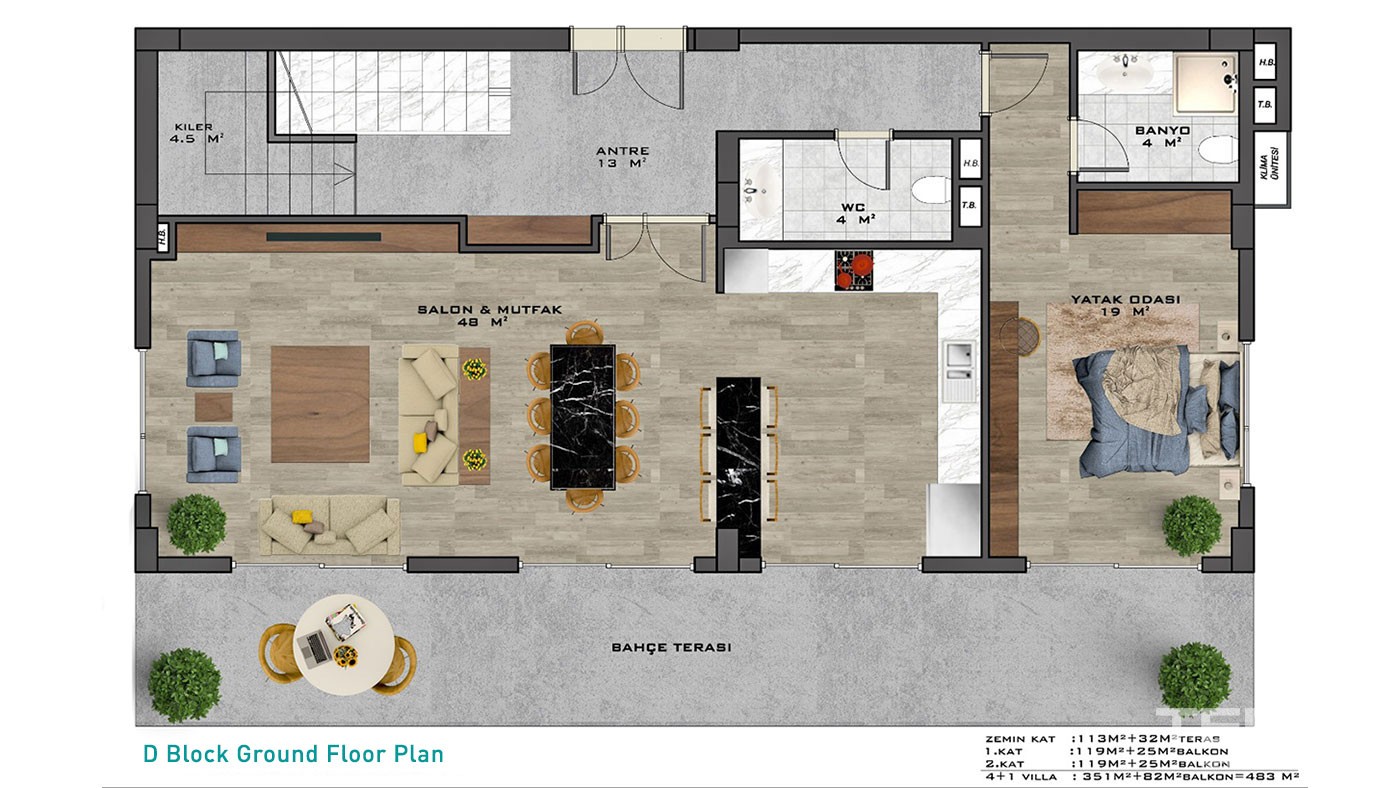 Alanya Luxury Houses for Sale with Sea & Castle View in Bektaş - 27758