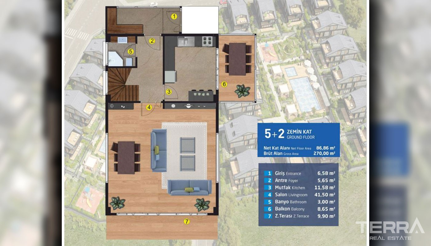 Spacious Villas for Sale in Istanbul Büyükçekmece Surrounded by Nature - 27279