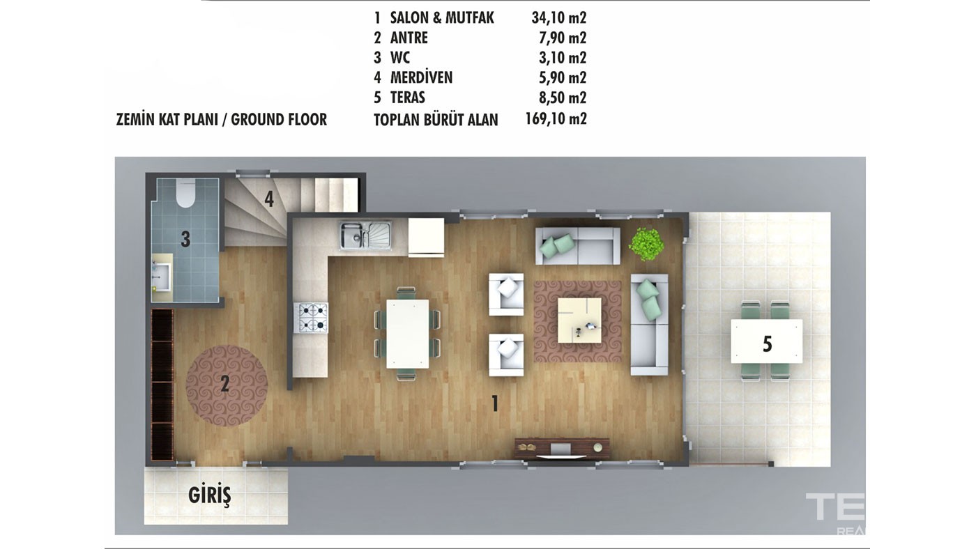Contemporary Detached Villa Located in Fethiye Çalış 3 km to the Beach - 27855