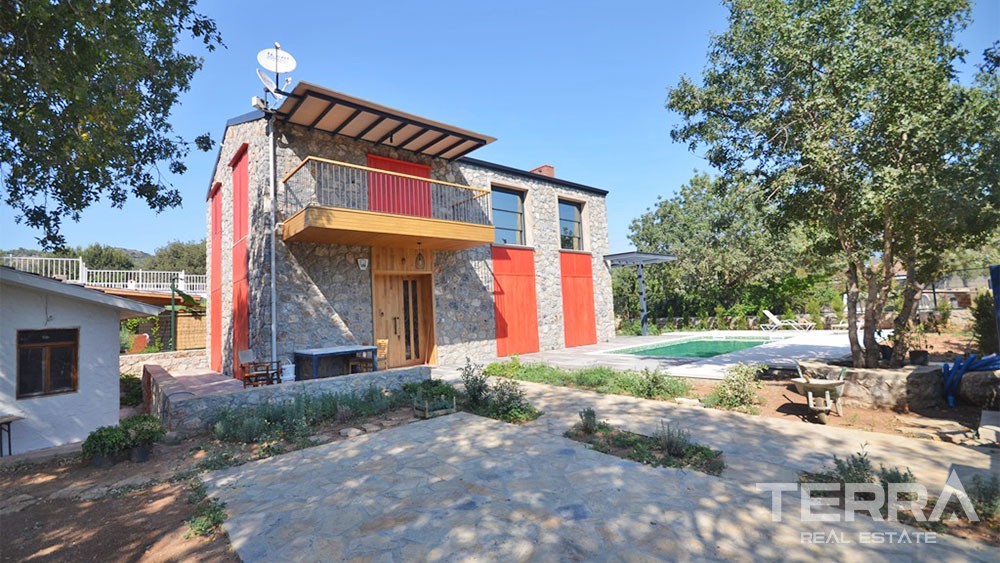 Einzigartiges Steinhaus zum Verkauf in Kayaköy Fethiye voll möbliert - 27891