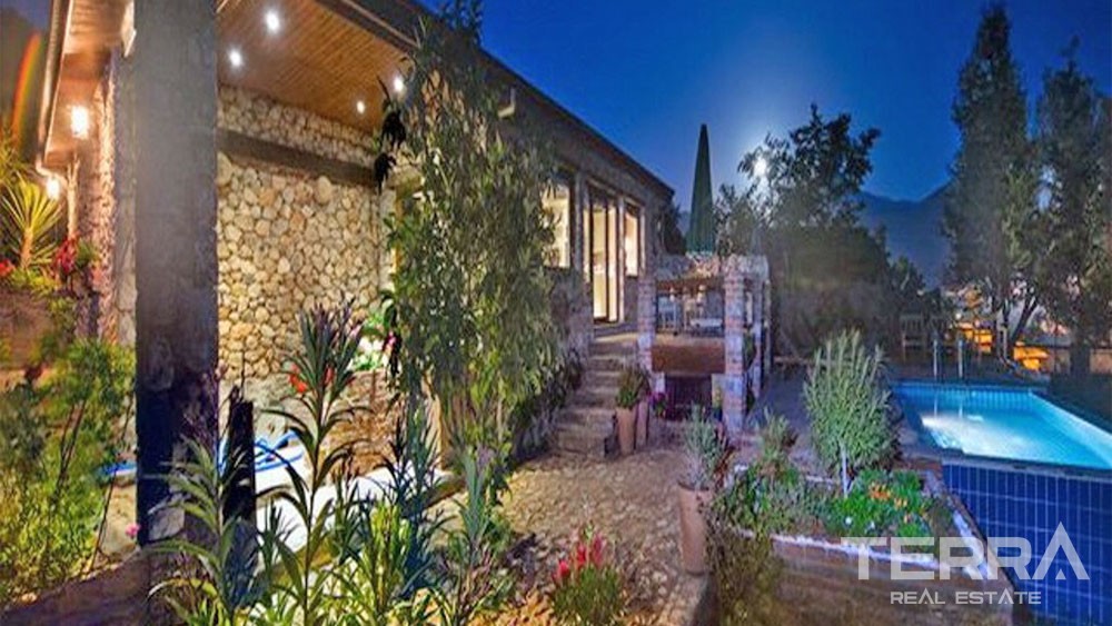 Mountain-view Stone House for Sale in Kayaköy Suitable for Investment - 27975