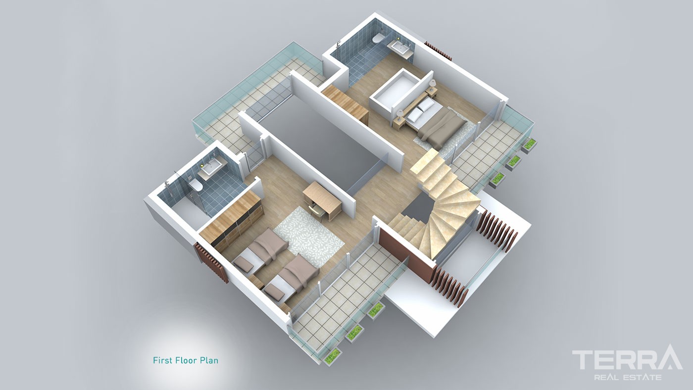 Luxury Villas for Sale with Private Pool & Garden in Fethiye Hisarönü - 28309