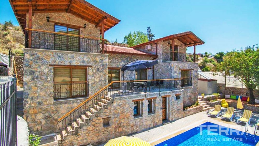 Mountain-view Stonehouse for sale in Fethiye Kayaköy Fully Furnished - 28553
