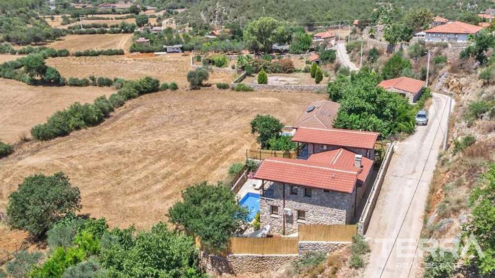 Mountain-view Stonehouse for sale in Fethiye Kayaköy Fully Furnished - 28556