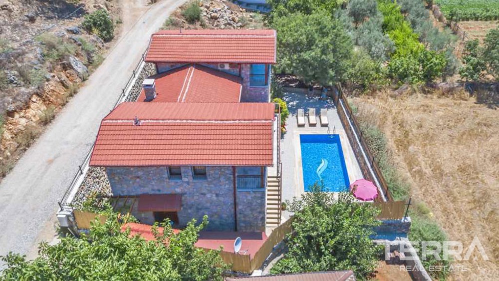 Mountain-view Stonehouse for sale in Fethiye Kayaköy Fully Furnished - 28557