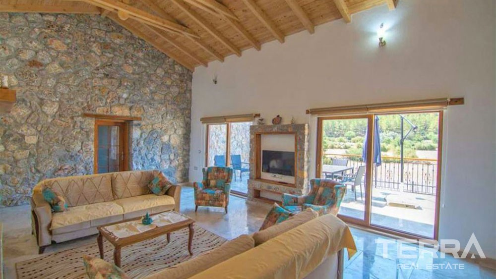 Mountain-view Stonehouse for sale in Fethiye Kayaköy Fully Furnished - 28567
