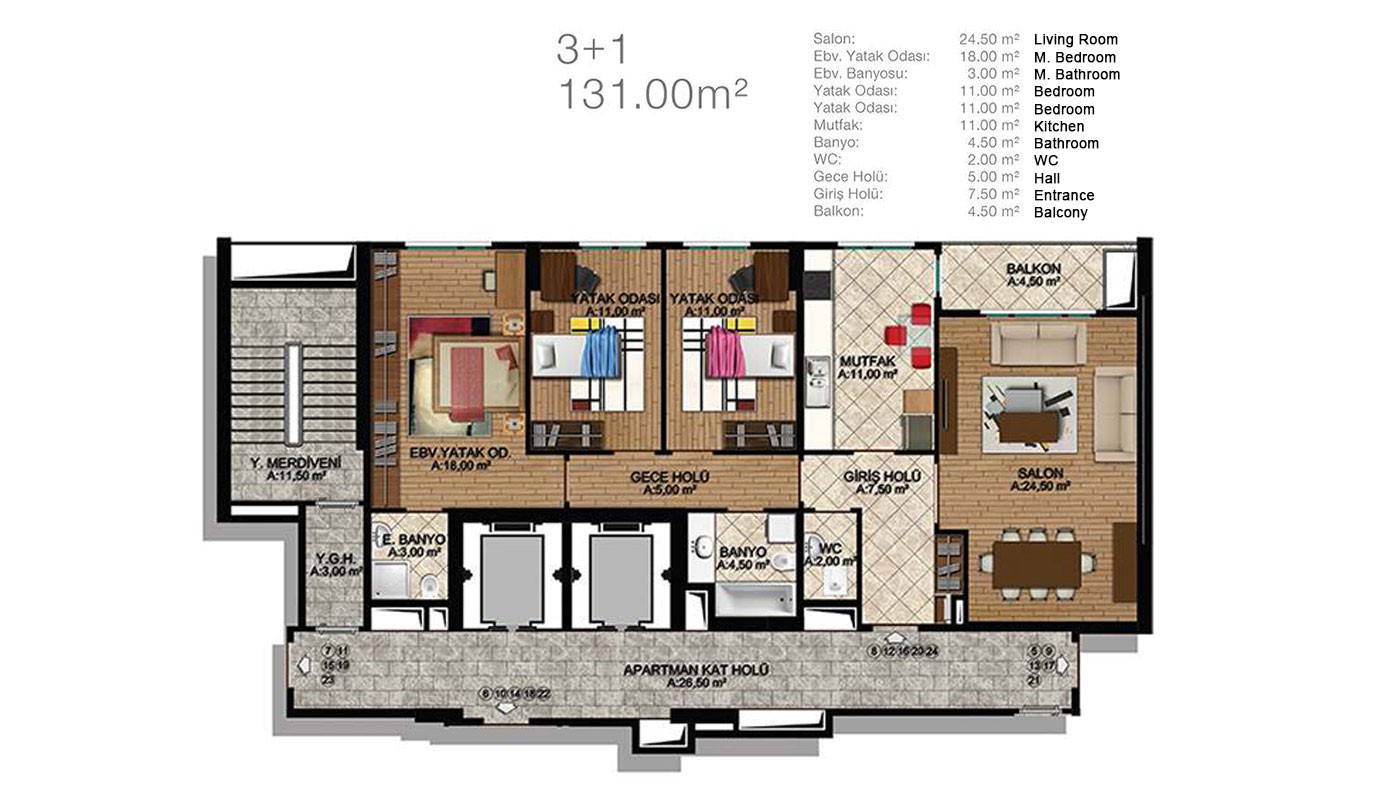 Ready Apartments for Sale on the European side of Istanbul Başakşehir - 28869
