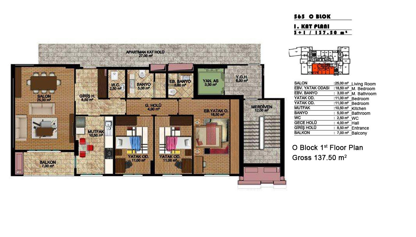 Ready Apartments for Sale on the European side of Istanbul Başakşehir - 28871