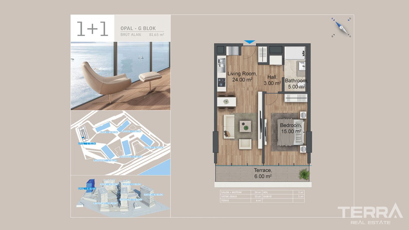 Seafront Apartments with Rich Facilities in Yedi Mavi in Istanbul - 29189