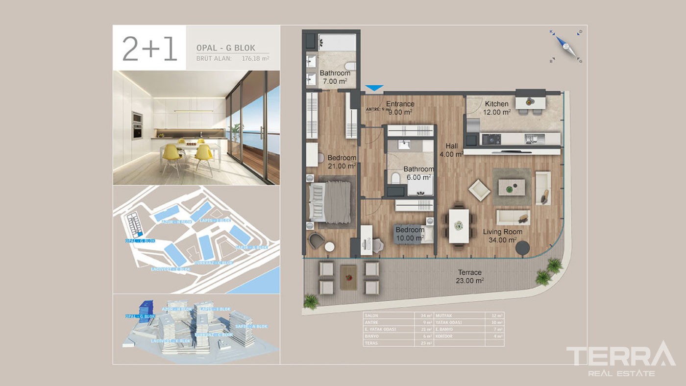 Seafront Apartments with Rich Facilities in Yedi Mavi in Istanbul - 29194