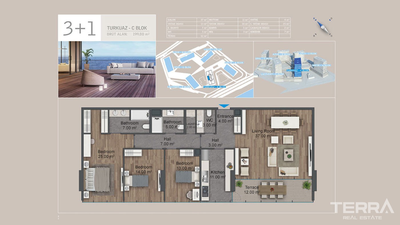 Seafront Apartments with Rich Facilities in Yedi Mavi in Istanbul - 29196