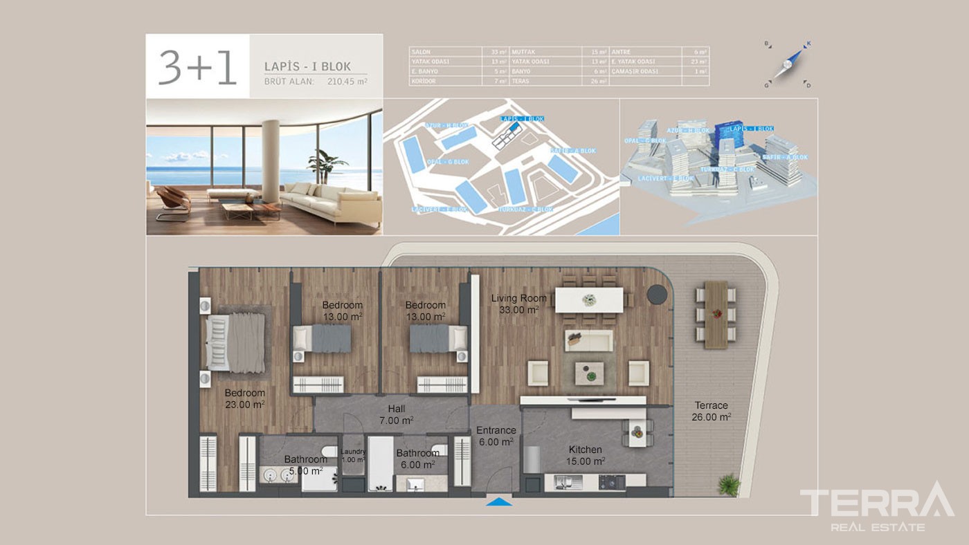 Seafront Apartments with Rich Facilities in Yedi Mavi in Istanbul - 29197