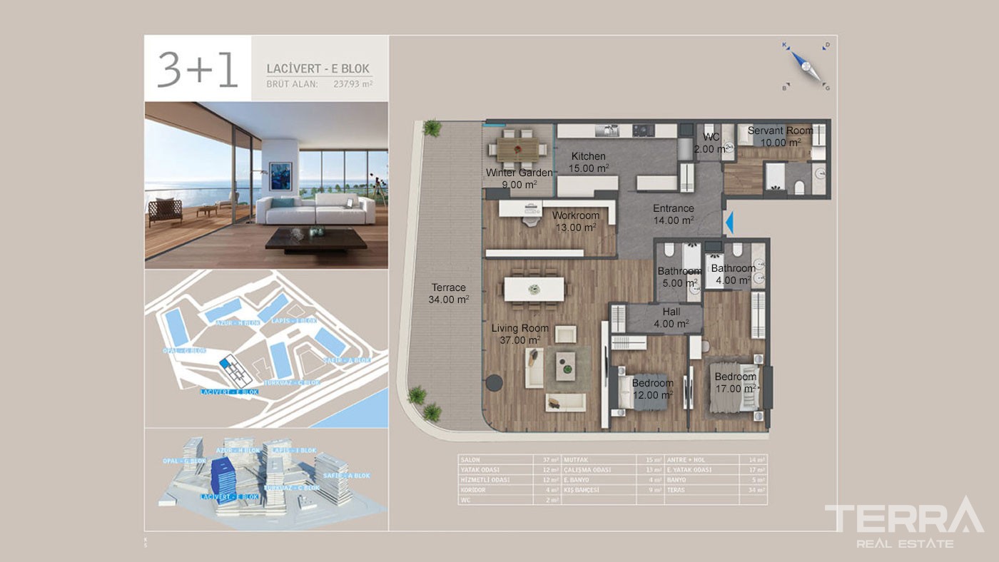 Seafront Apartments with Rich Facilities in Yedi Mavi in Istanbul - 29200