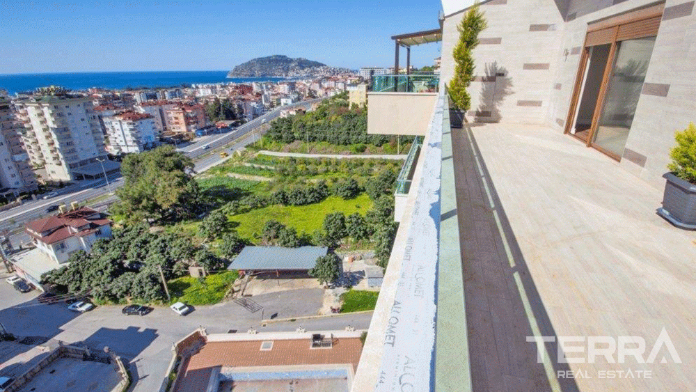 Sea & City View Luxury Penthouse Apartment in Cikcilli Alanya - 29268