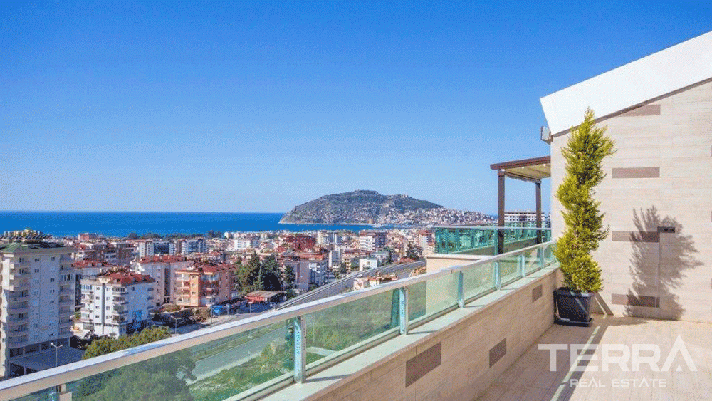 Sea & City View Luxury Penthouse Apartment in Cikcilli Alanya - 29270
