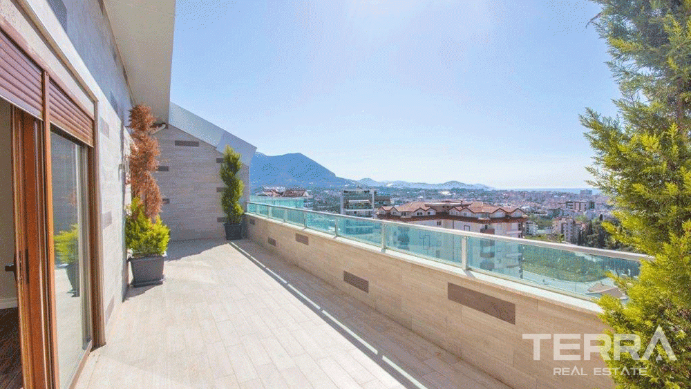 Sea & City View Luxury Penthouse Apartment in Cikcilli Alanya - 29311
