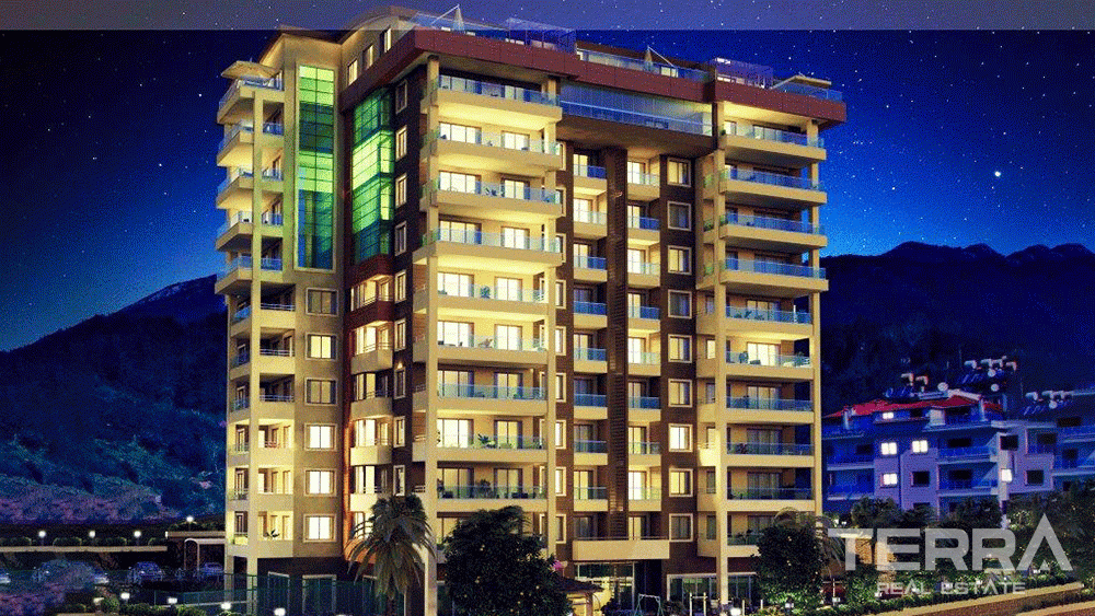 Sea & City View Luxury Penthouse Apartment in Cikcilli Alanya - 29326
