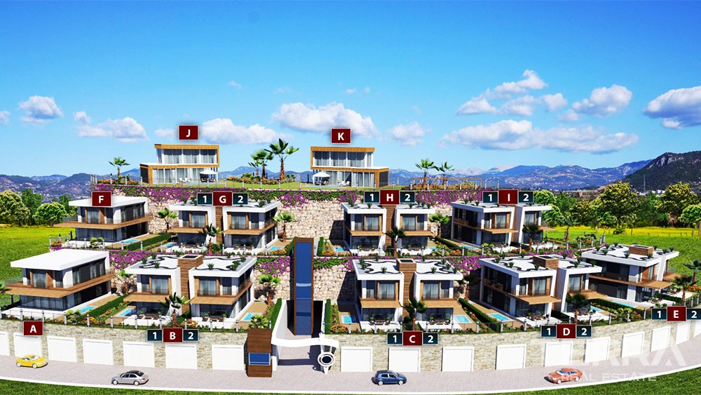 Sea View Villas with Private Swimming Pool in Alanya Konaklı - 29887