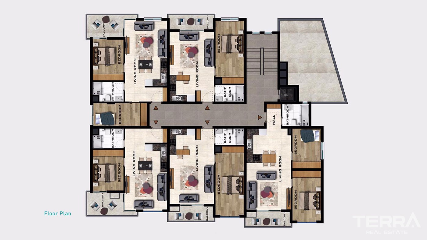 Centrally Located Apartments in Alanya Kadipaşa Neighborhood - 30216