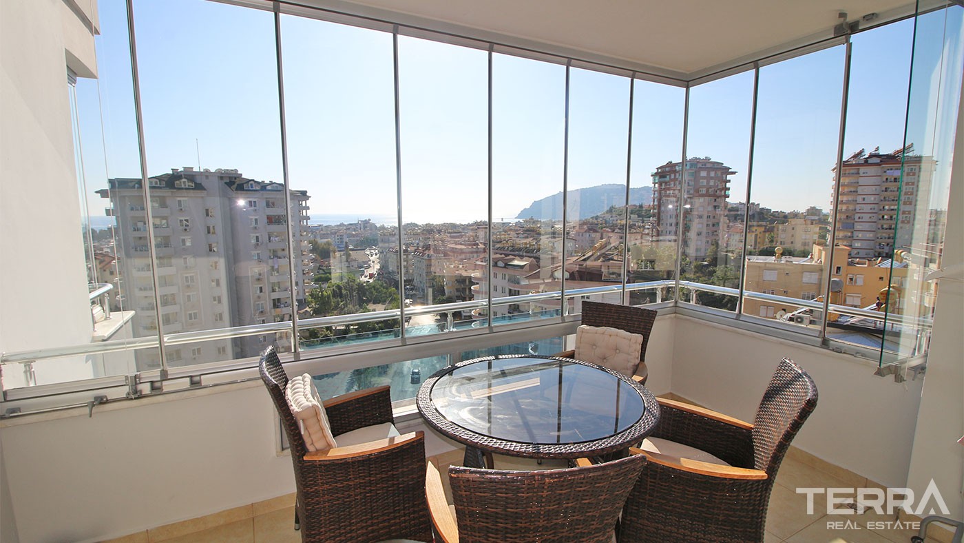 Sea View Flat Located in Cikcilli Alanya Only 750 m to the Beach - 30796
