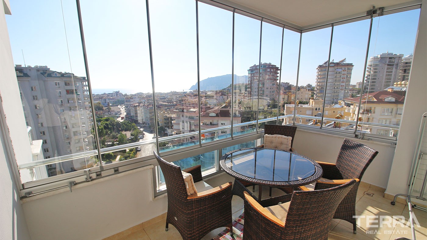 Sea View Flat Located in Cikcilli Alanya Only 750 m to the Beach - 30798