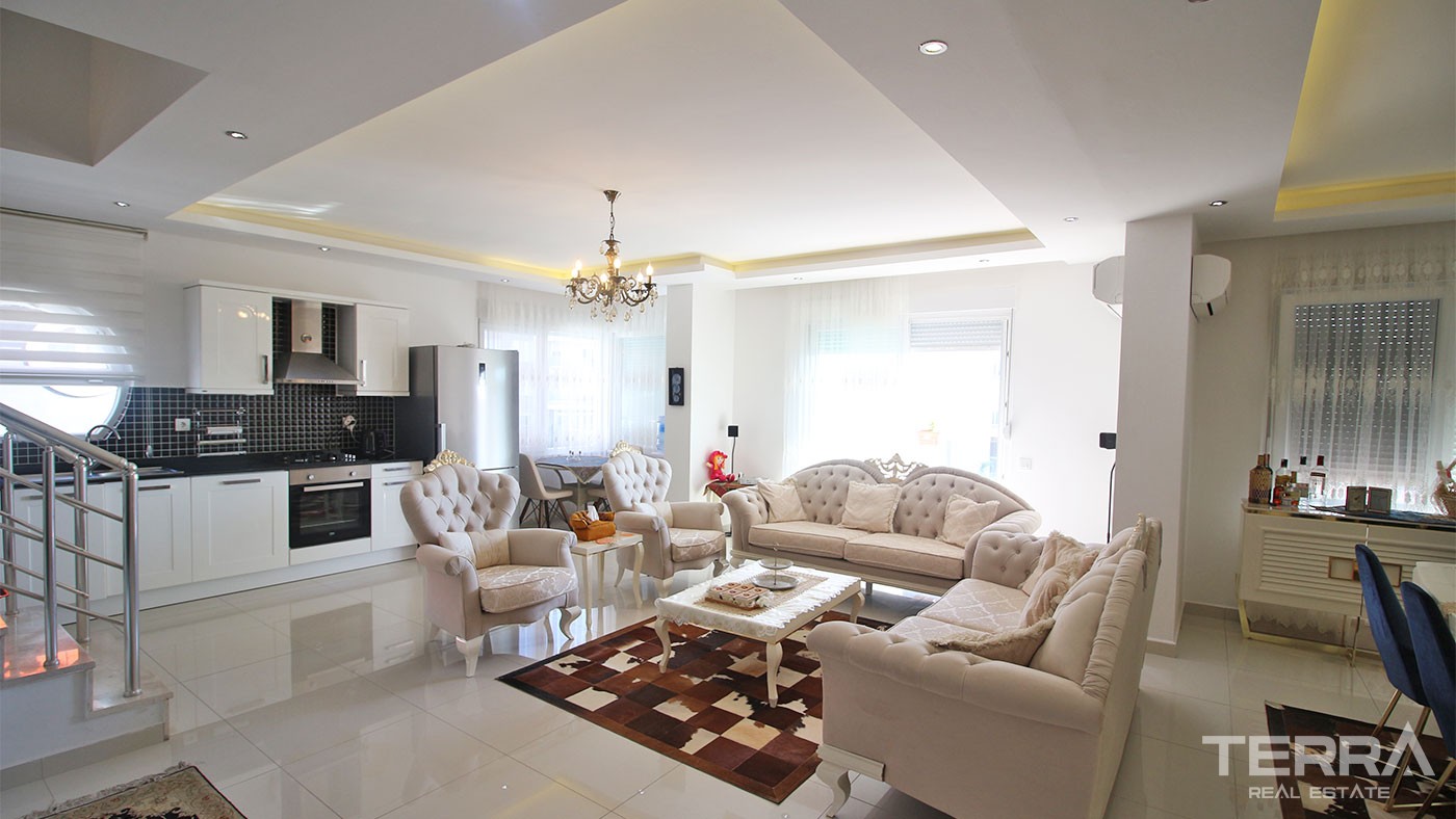 Furnished Penthouse Apartment Located in Alanya 150 m to Kestel Beach - 30807