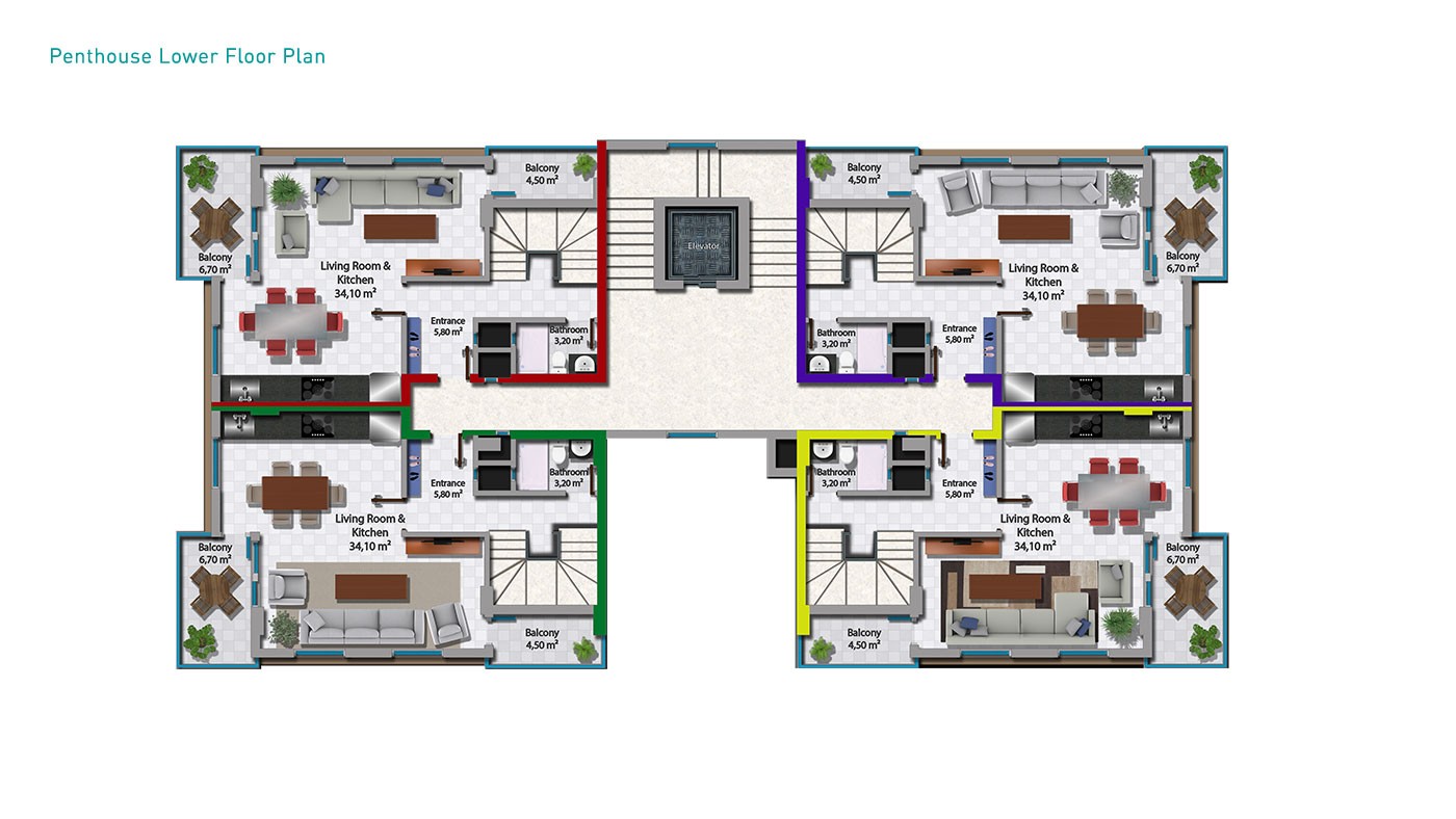 New Apartments for Sale in Alanya Mahmutlar Only 400 m to the Beach - 31018
